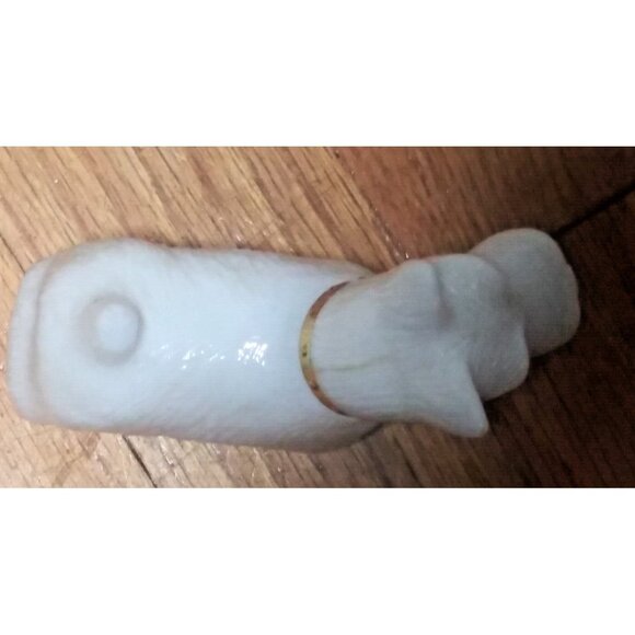 Vintage Scottish Terrier Dog Cologne Bottle Avon EMPTY Milk Glass gold trim EUC - Picture 4 of 5